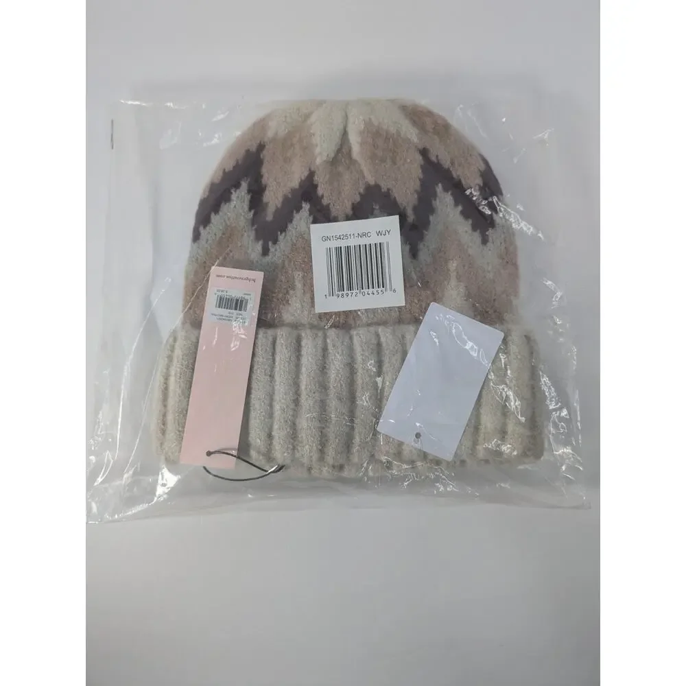 BCBGeneration‎ Harbor Fair Isle Beanie Cuffed Fuzzy One Size Women's New w Tags